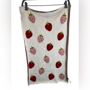 Christian Siriano 100% Cotton Red/Pink Strawberry Cottage Core Dish Towel